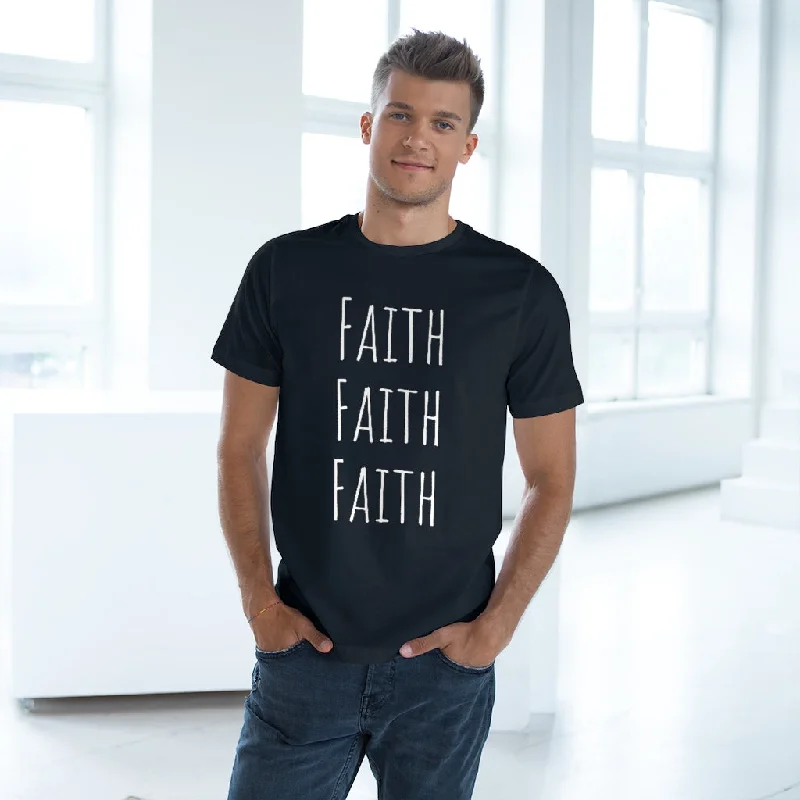 Faith Christian Unisex Tee, Best Unisex Deluxe Christian Religious T-shirt For Men or Women (US Size: XS-3XL) Denim Fabric Leather Fabric Suede Fabric