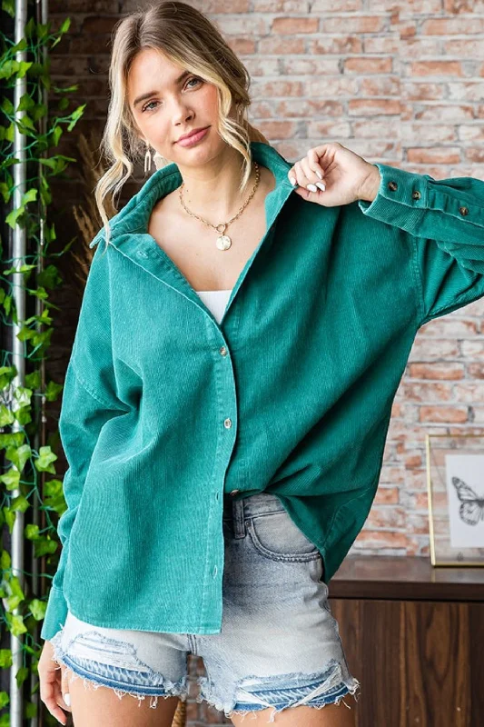 First Love Washed Corduroy Button Down Long Sleeve Shirt Zippered Front Buttoned Front Snap Front First Love Washed Corduroy Button Down Long Sleeve Shirt Zippered Front Buttoned Front Snap Front