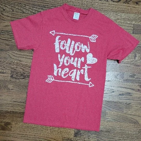 Follow Your Heart t-shirt Print Jacquard Patchwork