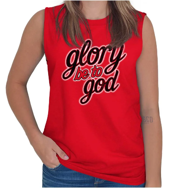 Glory Be to God Sleeveless T-Shirt Knit Fabric Woven Fabric Fleece Fabric