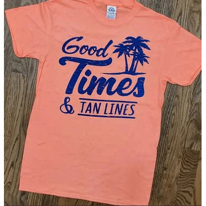 Good times & tan lines t-shirt Thin T-Shirt Open Front Quick Dry