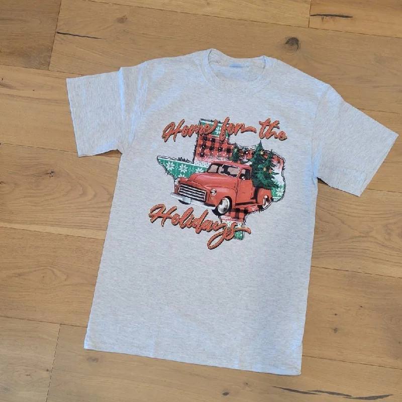 Home For The Holidays Tee Handmade Hand-knitted Hand-woven