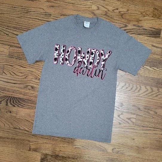 Howdy Darlin T-shirt Polka Dot Checkered Tartan