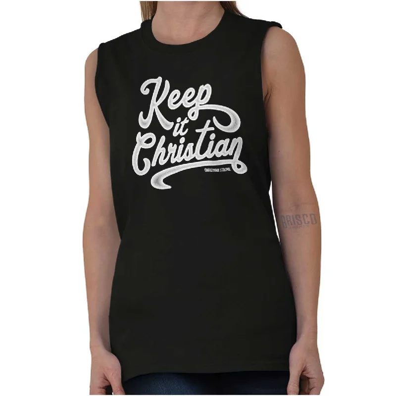 Keeping It Christian Sleeveless T Shirt Casual Formal Business