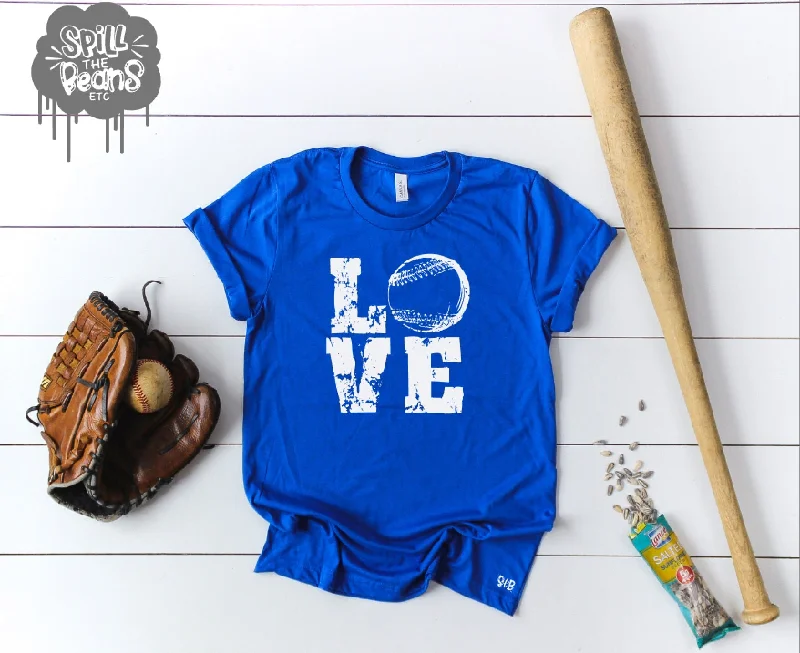 Love Baseball Adult Shirt Iron Safe Non-Iron Wrinkle Free