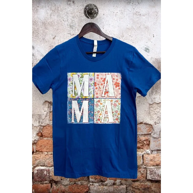 Mama flower T-shirt Chenille Blend Fleece Blend Nylon Blend
