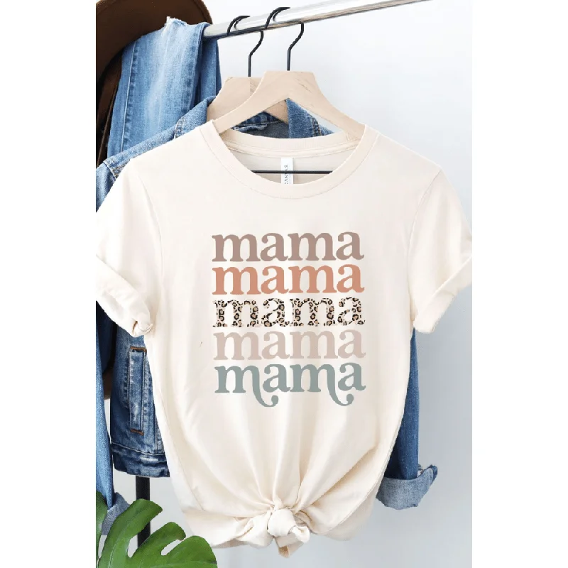 Mama Leopard Tee Chenille Blend Fleece Blend Nylon Blend
