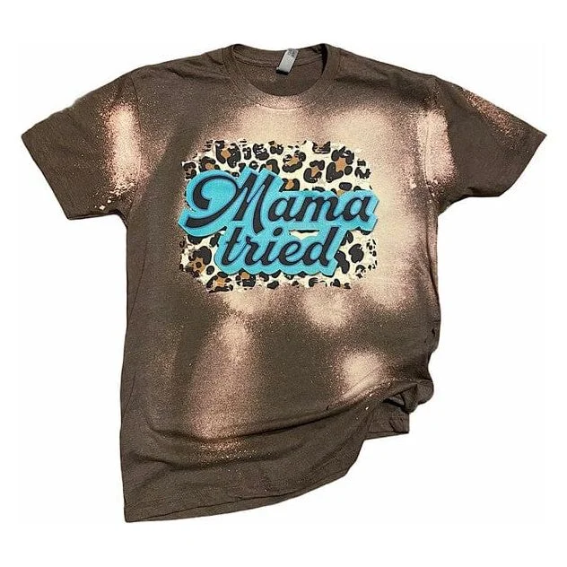 Mama tried acid washed tee Welt Pockets Slit Pockets Flap Pockets