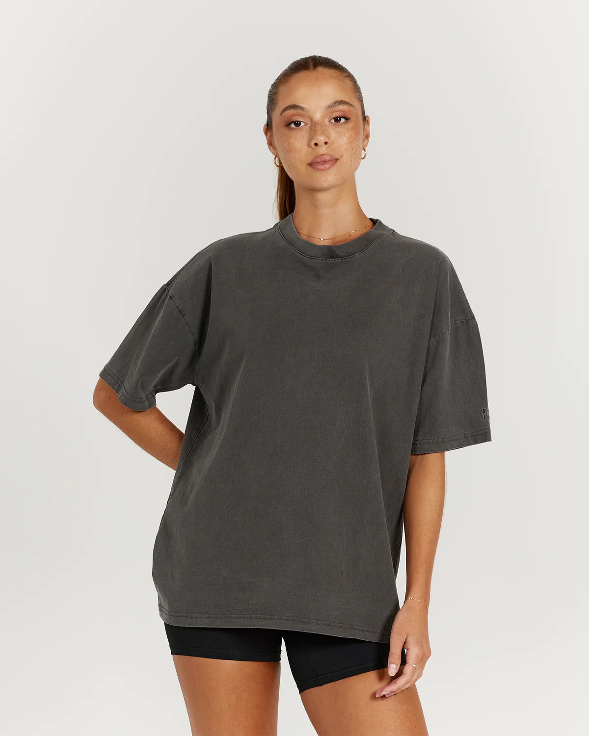 Muscle Republic | Essentials Tee - Faded Onyx Spandex Blend Rayon Blend Denim Blend