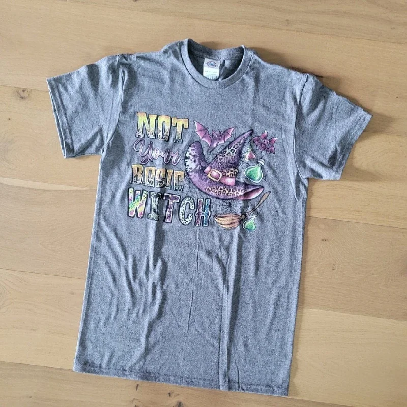 Not Your Basic Witch Tee Collared T-Shirt Boat Neck A-Line