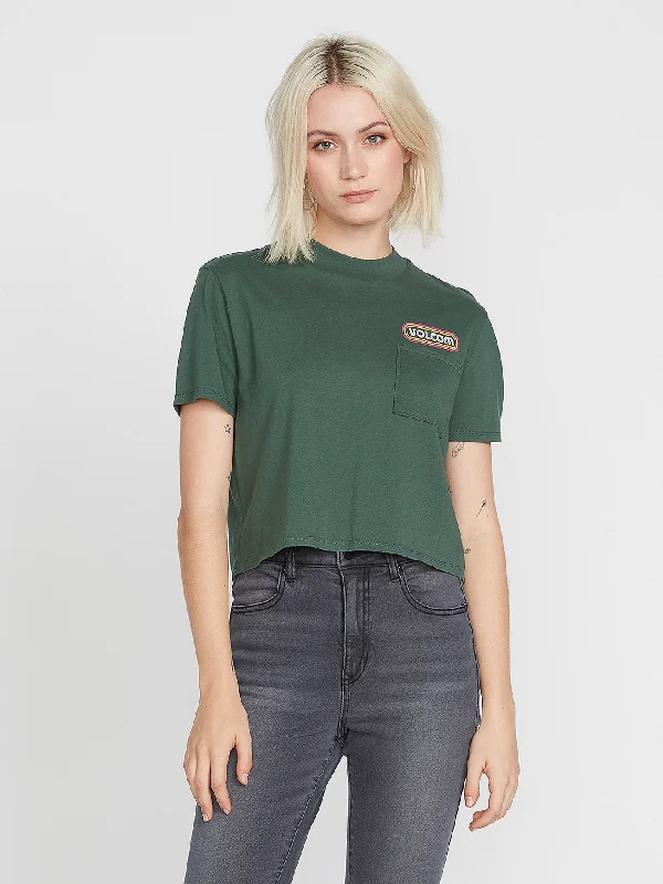 Pocket Dial T-shirt - DARK PINE Mesh Blend Leather Blend Suede Blend