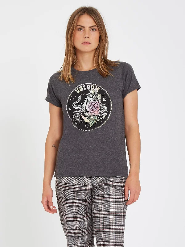 Radical Daze T-shirt - CHARCOAL Striped Floral Plaid