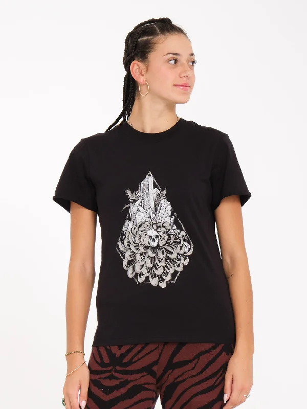 Radical Daze T-shirt - BLACK Notch Collar Peter Pan Collar Cowl Neck