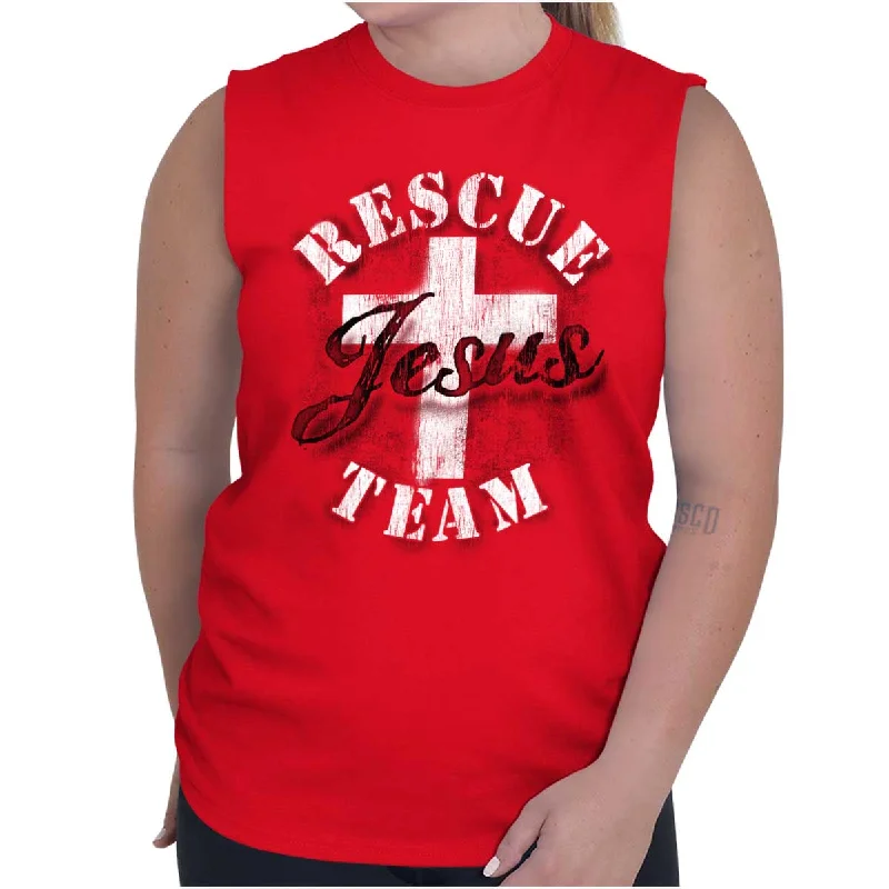 Rescue Team Sleeveless T-Shirt Satin Fabric Silk Fabric Chiffon Fabric