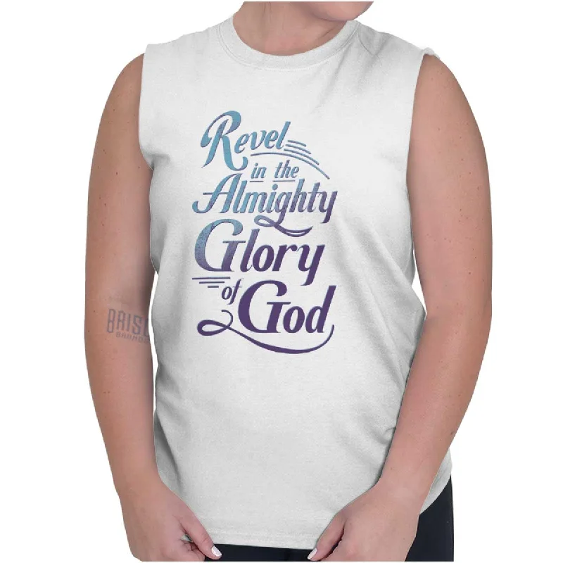 Revel in the Almighty Sleeveless T-Shirt Terry Blend Velvet Blend Canvas Blend