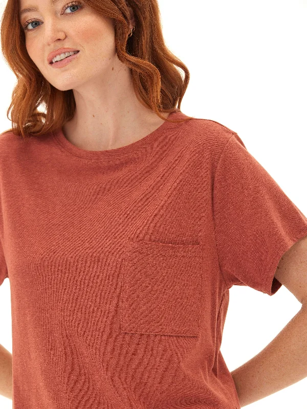 Shelbie Triblend Jersey Pocket Tee Welt Pockets Slit Pockets