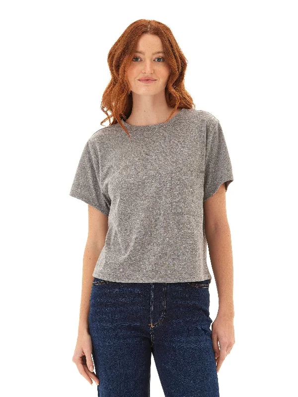 Shelbie Triblend Jersey Pocket Tee Welt Pockets Slit Pockets Flap Pockets