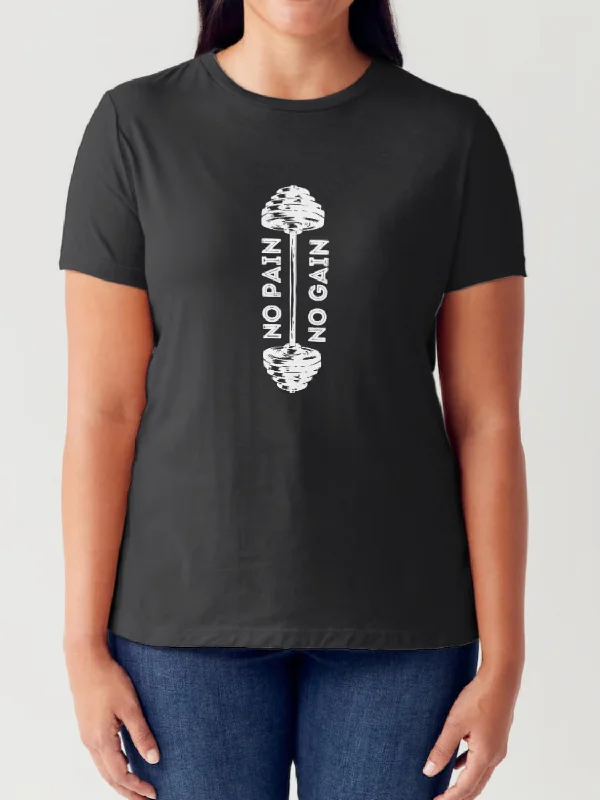 Simply Love Full Size NO PAIN NO GAIN Letter Graphic Short Sleeve Tubular T-Shirt Seamless Knitted Crochet Simply Love Full Size NO PAIN NO GAIN Letter Graphic Short Sleeve Tubular T-Shirt Seamless Knitted Crochet