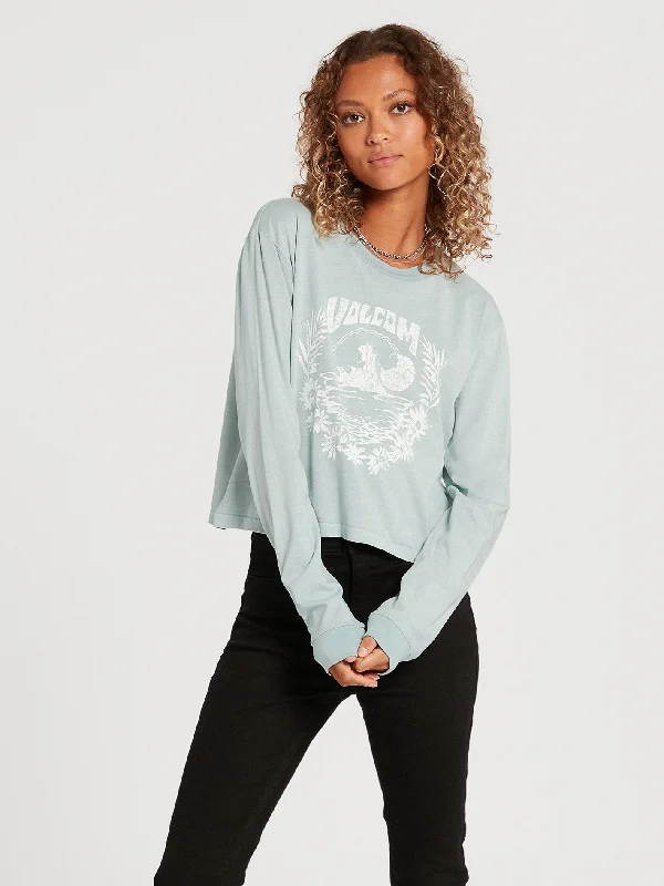 The Volcom Stones T-shirt - BLUE FOG Welt Pockets Slit Pockets Flap Pockets