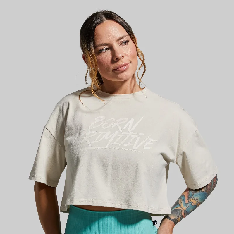 Training Crop Tee 2.0 (Oatmeal) Layered Multi-layer Single Layer