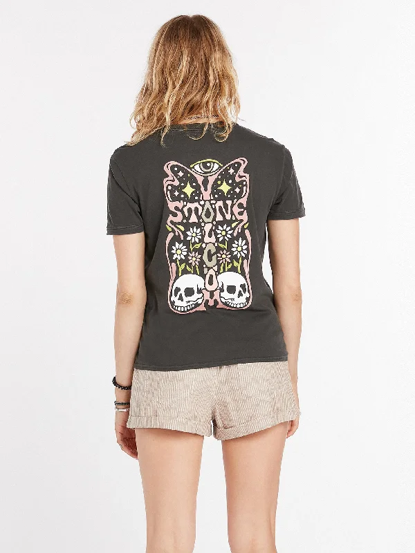 Truly Ringer T-shirt - BLACK Print Jacquard Patchwork