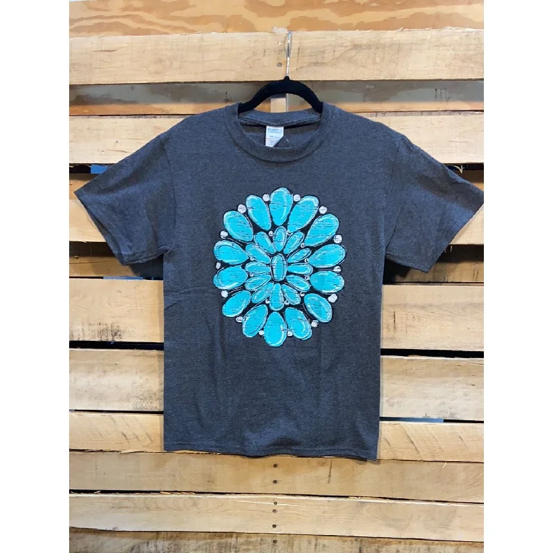 Turquoise stone t-shirt Elasticated Padded Insulated