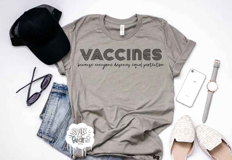 VACCINES BECAUSE... Adult Shirt Faux Fur Fabric Real Fur Fabric Shearling Fabric