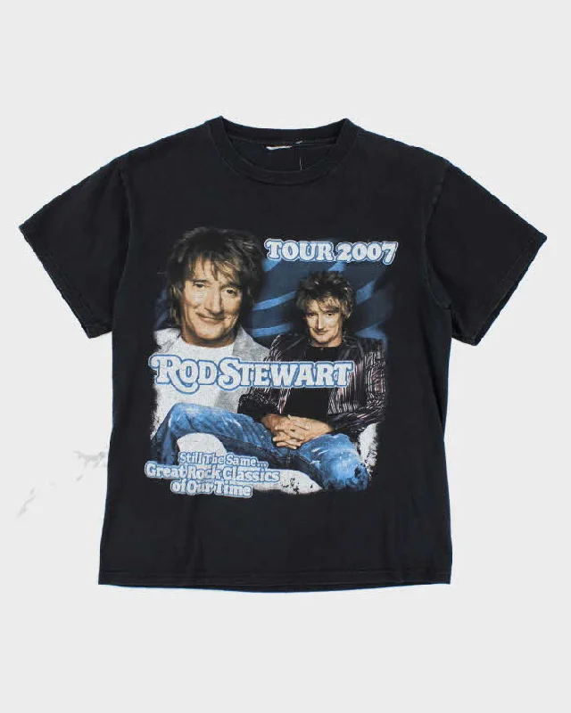 Vintage 2007 Rod Stewart Tour T-Shirt - M Zippered Buttoned Snapped