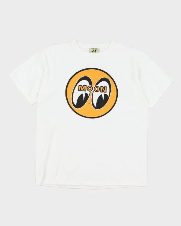 Vintage 90's Moon Face Graphic T-Shirt - L Real Fur Shearling Chenille
