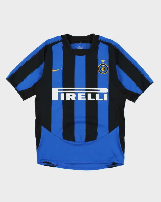 Vintage Inter Milan 2003/04 Home Football Shirt - S Embroidered Appliqued Beaded