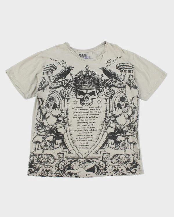 Vintage Y2K Corupcion Worldwide Gothic T-Shirt - XXL Basic T-Shirt Crew Neck Short Sleeve Vintage Y2K Corupcion Worldwide Gothic T-Shirt - XXL Basic T-Shirt Crew Neck Short Sleeve