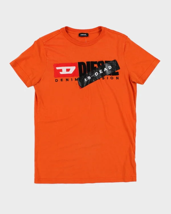 Vintage Y2K Diesel is Dead T-Shirt - M Front Pockets Side Pockets Patch Pockets