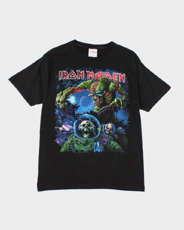Vintage Y2K Iron Maiden Band T-Shirt - M Solid Print Embellished