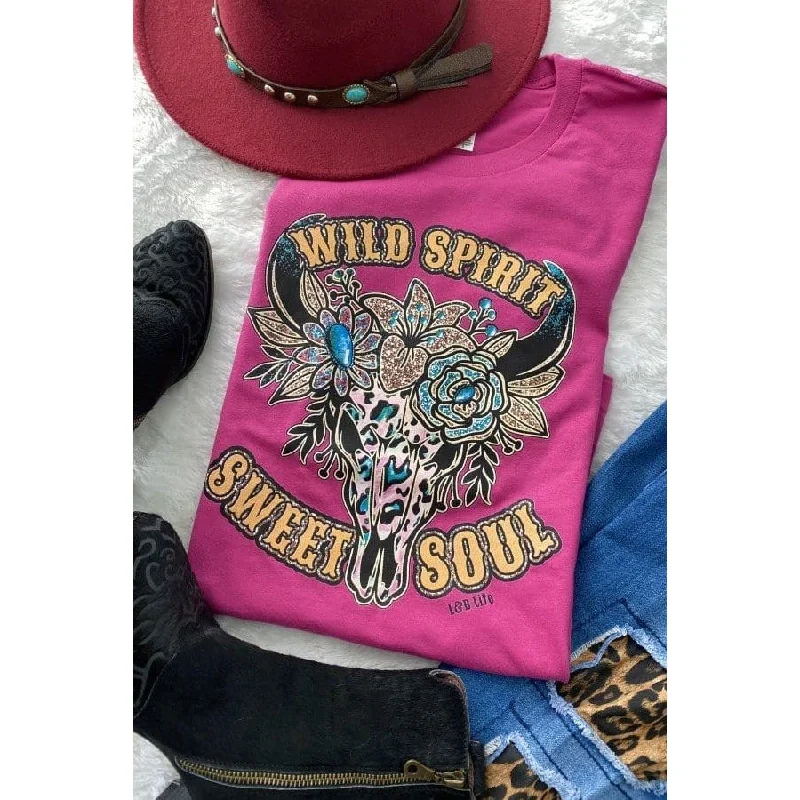 Wild spirit Sweat soul Women's t-shirt Chenille Blend Fleece Blend Nylon Blend