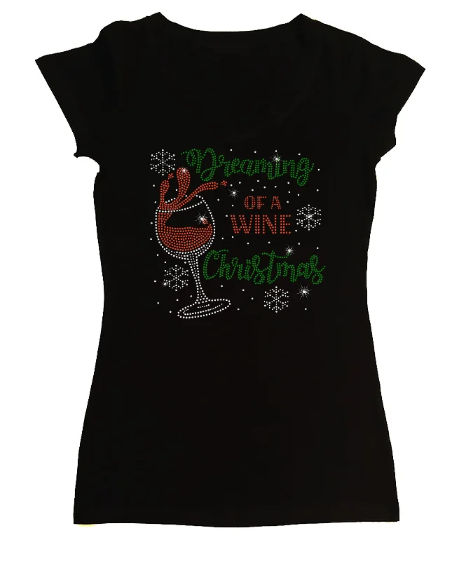 Women's Rhinestone Fitted Tight Snug Shirt Dreaming of a Wine Christmas - Wine Shirt, Christmas Shirt, Rhinestone Shirt Satin Blend Silk Blend Wool Blend Women's Rhinestone Fitted Tight Snug Shirt Dreaming of a Wine Christmas - Wine Shirt, Christmas Shirt, Rhinestone Shirt Satin Blend Silk Blend Wool Blend