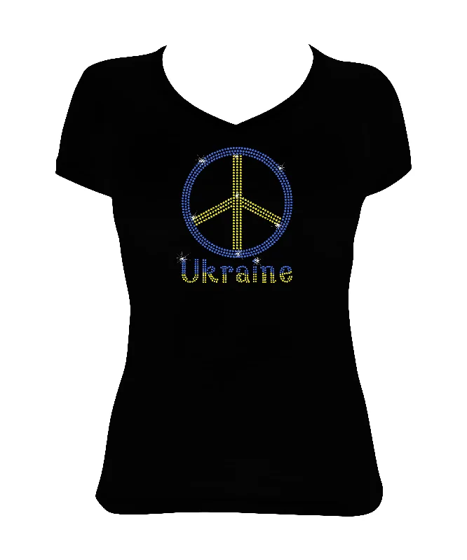 Women's Rhinestone Fitted Tight Snug Shirt Peace in Ukraine - Ukrainian Colors Peace Sign, Support for Ukraine Faux Fur Fabric Real Fur Fabric Shearling Fabric Women's Rhinestone Fitted Tight Snug Shirt Peace in Ukraine - Ukrainian Colors Peace Sign, Support for Ukraine Faux Fur Fabric Real Fur Fabric Shearling Fabric