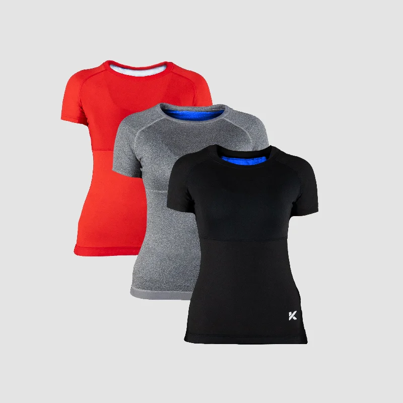 Women's Sauna Shirt 3-Pack (Multicolor) Rayon Velvet Corduroy
