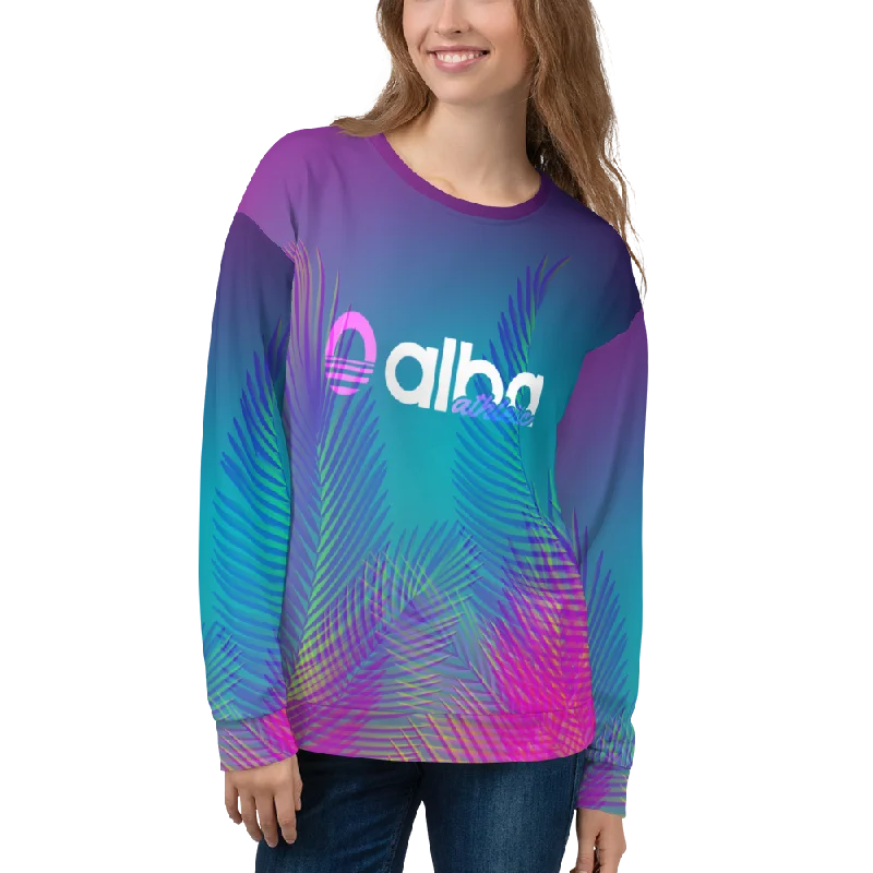 Women's Sweatshirt - Palms Thin T-Shirt Open Front Quick Dry