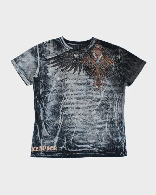 Y2k 00s Xavier Graphic T-shirt - L Layered Multi-layer Single Layer