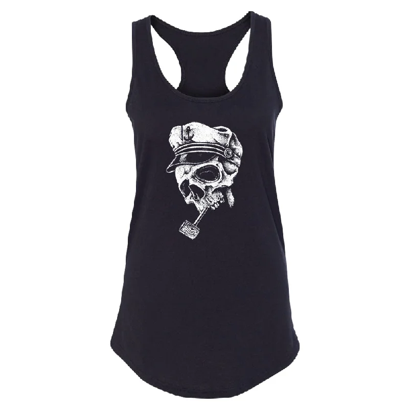 Zexpa Apparel™ Skull Captain Hat & Pipe Women's Racerback Souvenir Shirt Cozy Warm Stylish Zexpa Apparel™ Skull Captain Hat & Pipe Women's Racerback Souvenir Shirt Cozy Warm Stylish