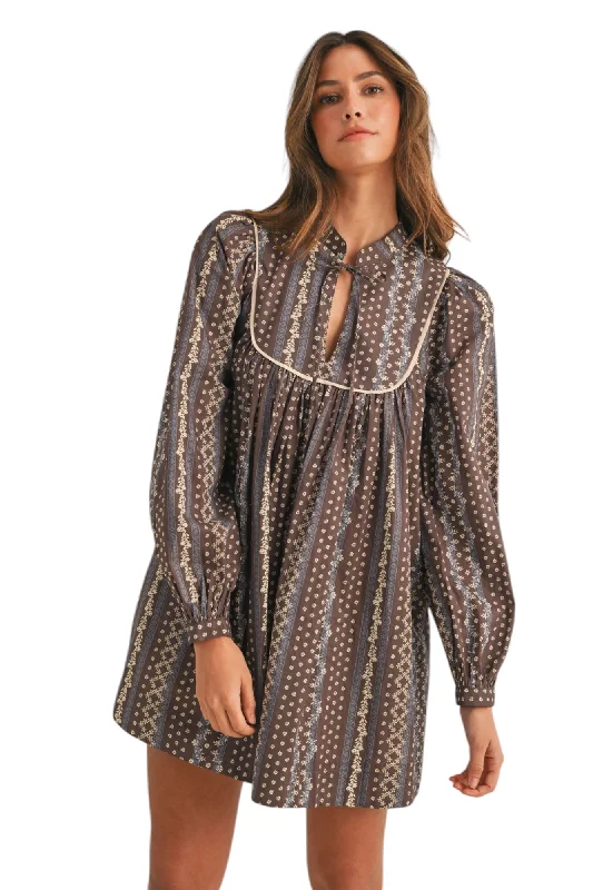 Hartford Printed Mini Dress Stylish Plaid Mini Dress