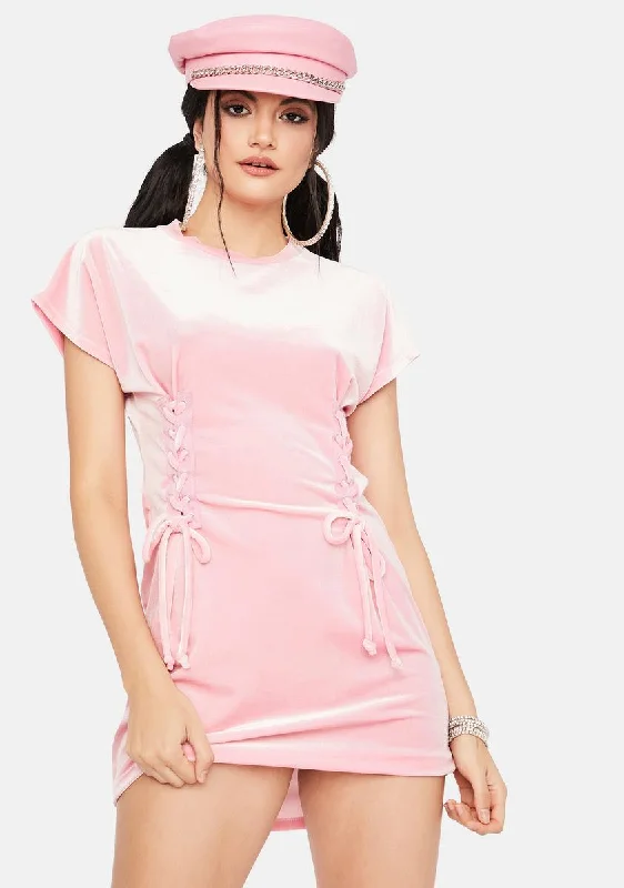 Baby Gonna Act Out Velour Mini Dress Elegant Satin Mini Dress