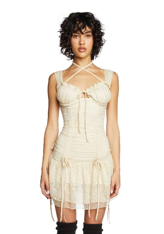 Beautifully Aware Mini Dress Elegant Satin Mini Dress