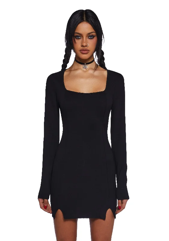 Black Cat Chaos Mini Dress Comfortable Bodycon Mini Dress