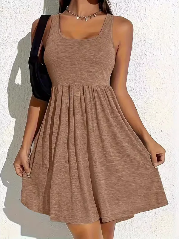 Blue Zone Planet | Full Size Square Neck Sleeveless Mini Dress Casual Mini Dress with Pockets Blue Zone Planet | Full Size Square Neck Sleeveless Mini Dress Casual Mini Dress with Pockets