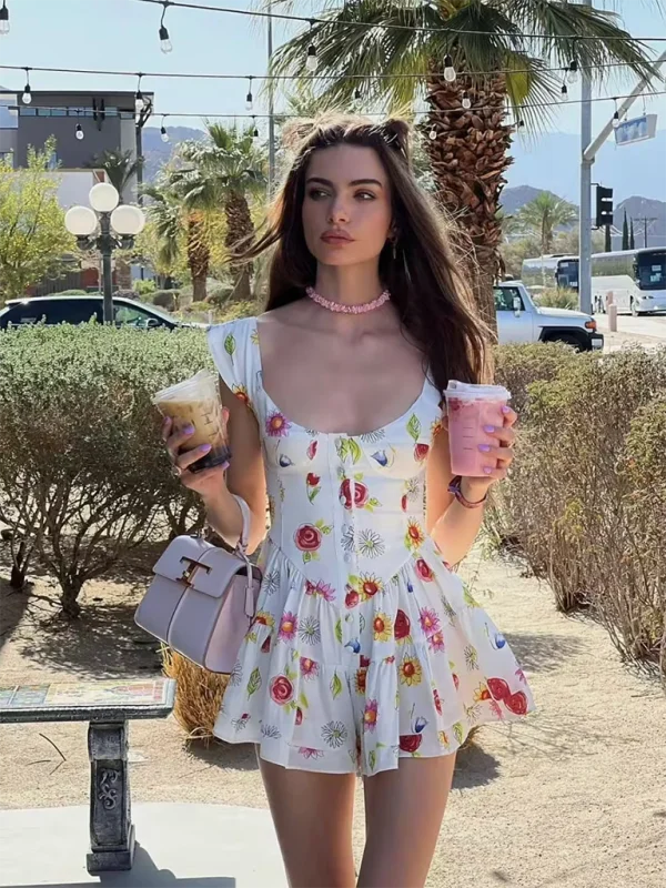 Blue Zone Planet | Missy's Low Square Neck Wide-Brim Vest Floral Mini Dress Trendy Floral Mini Dress Blue Zone Planet | Missy's Low Square Neck Wide-Brim Vest Floral Mini Dress Trendy Floral Mini Dress