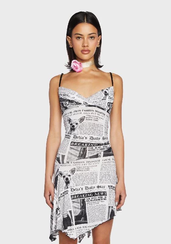Breaking News Mini Dress Fashionable A-Line Mini Dress
