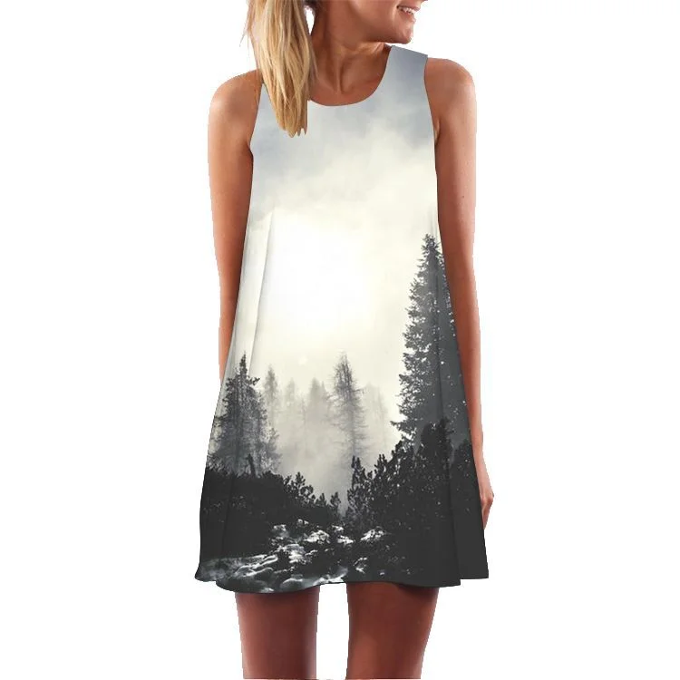 Casual Sleeveless Summer Mini Dresses Elegant Silk Mini Dress
