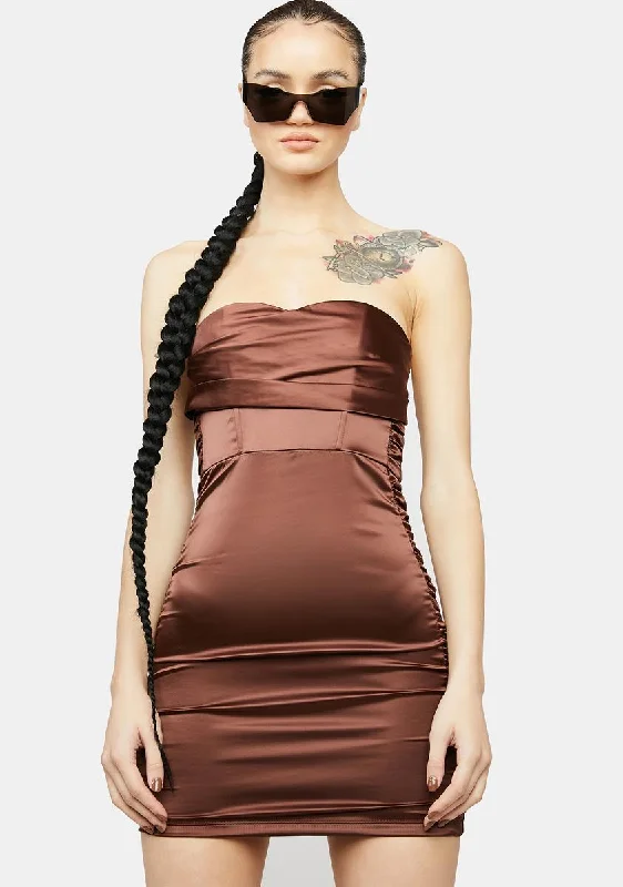 Club Dreams Satin Mini Dress Cozy Satin Mini Dress