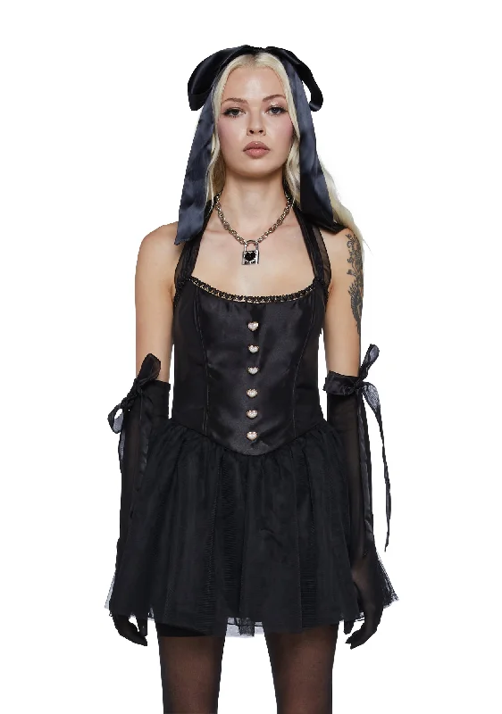 Dream Of You Mini Dress - Black Cozy A-Line Mini Dress